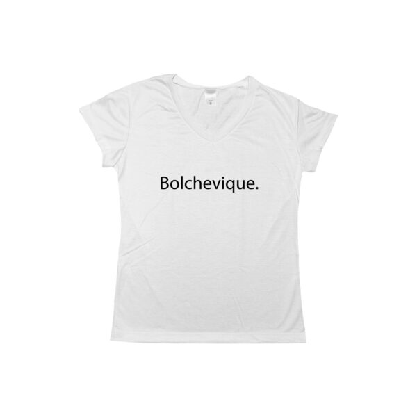 Camiseta bolchevique com estampa minimalista.