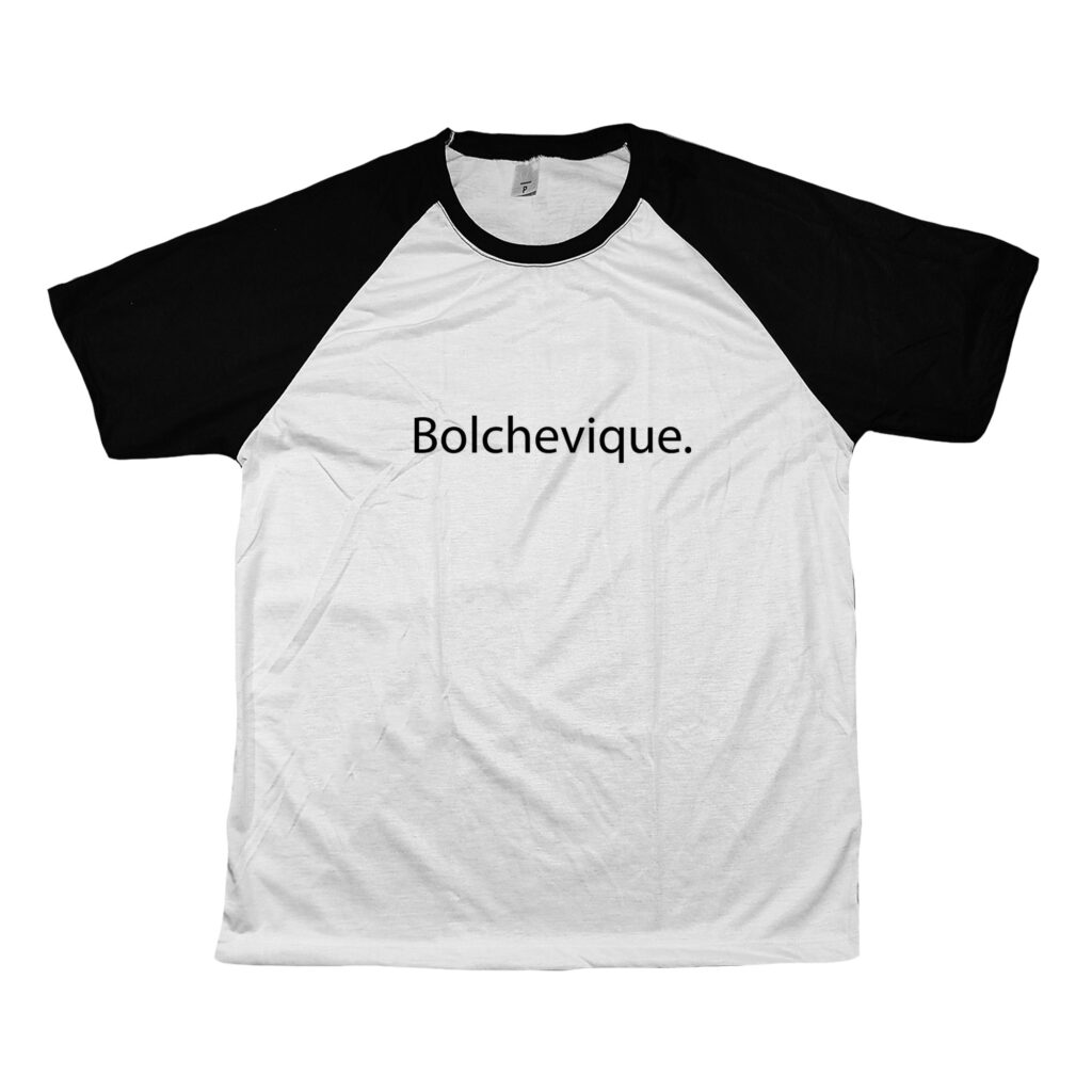 Camiseta bolchevique com estampa minimalista.