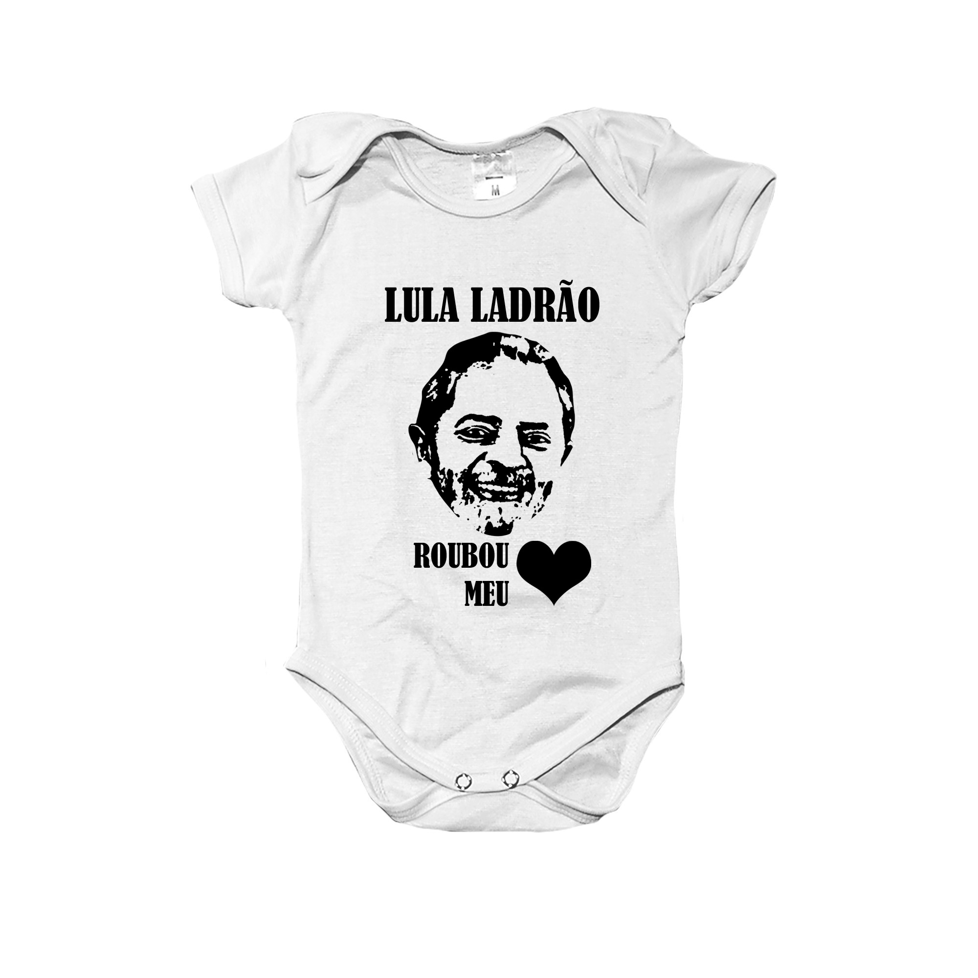 Body e Camiseta Infantil Lula Roubou Meu Coração – estampa bem-humorada.