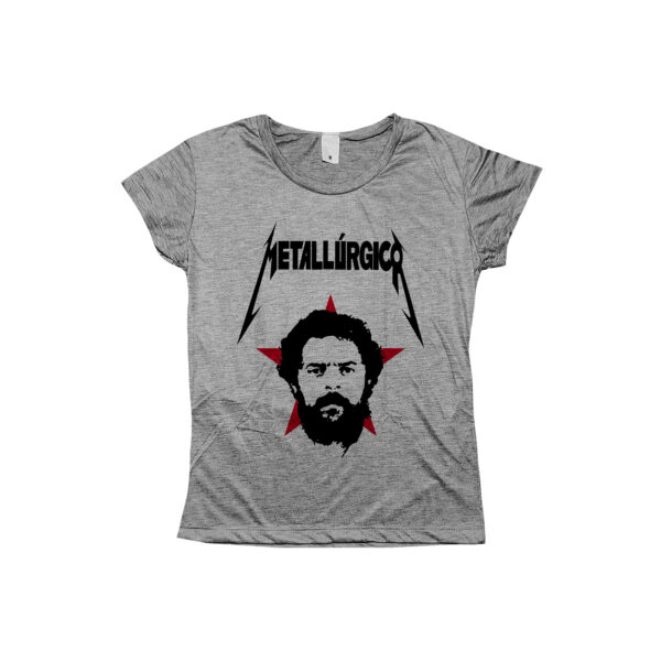 Camiseta Lula metalúrgico estilo Metallica, presidente Lula em estampa política alternativa