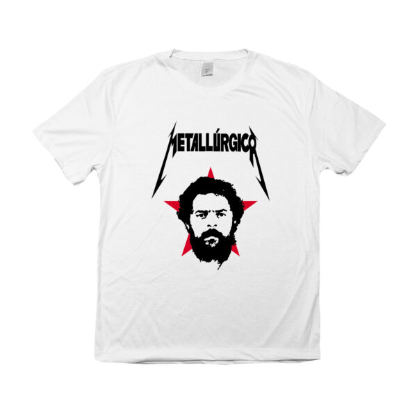 Camiseta Lula metalúrgico estilo Metallica, presidente Lula em estampa política alternativa