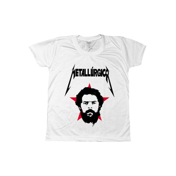 Camiseta Lula metalúrgico estilo Metallica, presidente Lula em estampa política alternativa