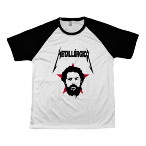 Camiseta Lula metalúrgico estilo Metallica, presidente Lula em estampa política alternativa