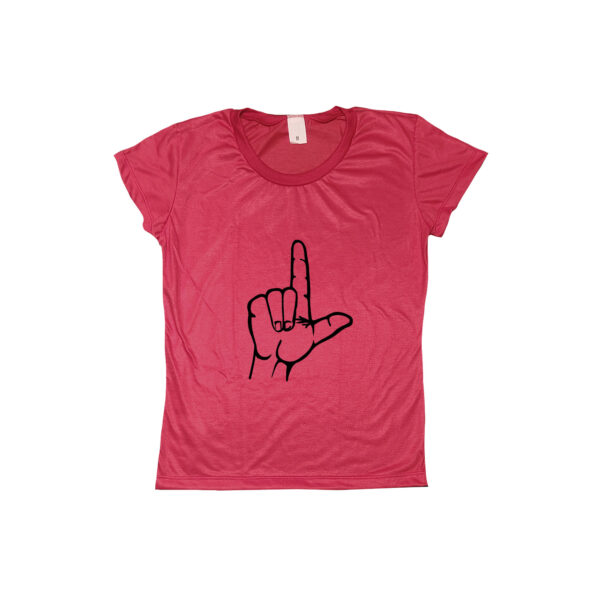 Camiseta do Lula com a mão em L – estampa simbólica em poliéster.