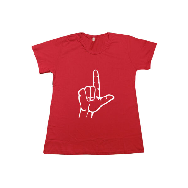 Camiseta do Lula com a mão em L em algodão fio penteado.