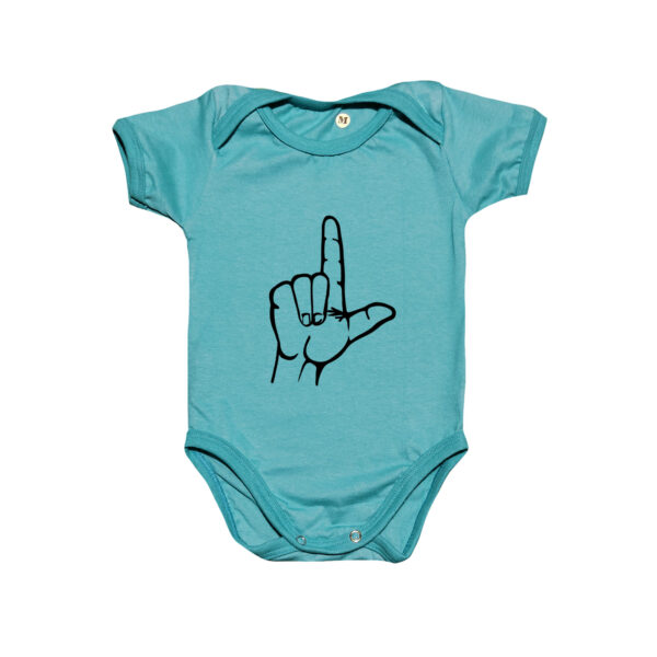 Body do Lula com a mão em L em algodão fio penteado.