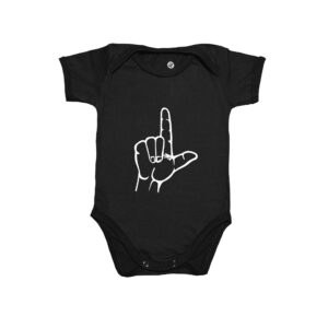 Body do Lula com a mão em L em algodão fio penteado.