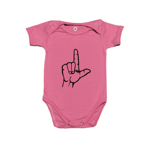 Body do Lula com a mão em L em algodão fio penteado.