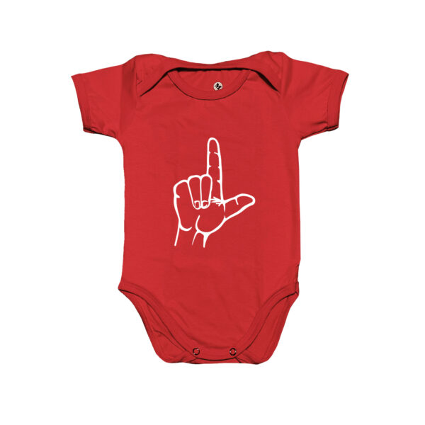 Body do Lula com a mão em L em algodão fio penteado.