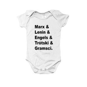 Body infantil político Marx Lenin Engels Trótski Gramsci – estampa revolucionária.