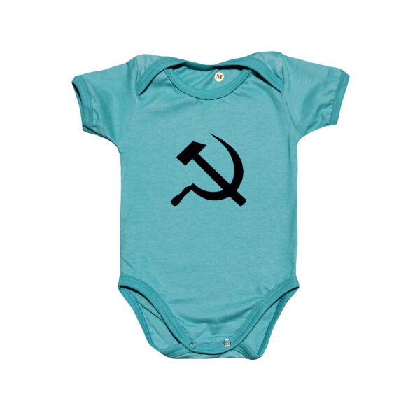Body de algodão símbolo do comunismo com estampa foice e martelo.