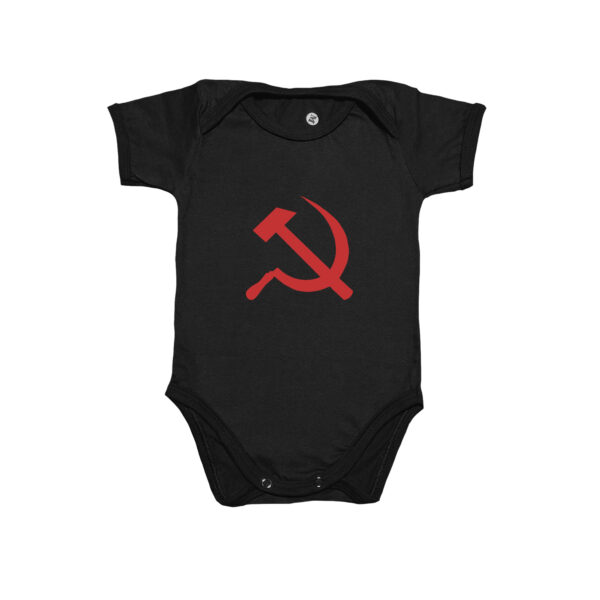 Body de algodão símbolo do comunismo com estampa foice e martelo.
