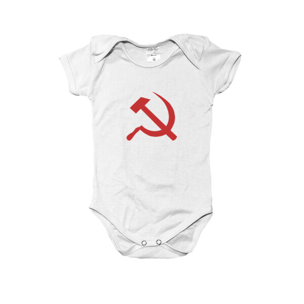 Body de algodão símbolo do comunismo com estampa foice e martelo.