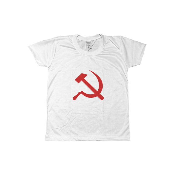 Camiseta símbolo do comunismo com estampa foice e martelo.
