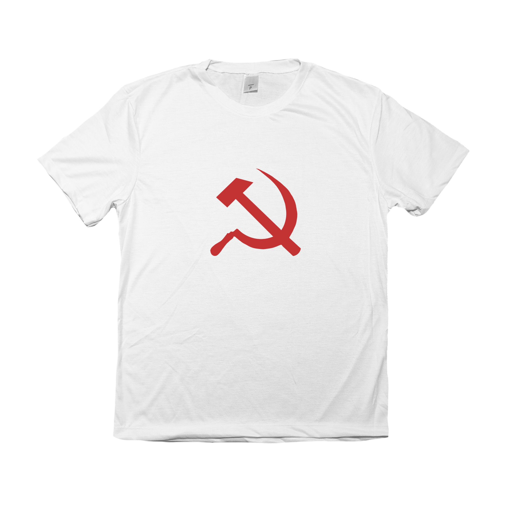 Camiseta símbolo do comunismo com estampa foice e martelo.