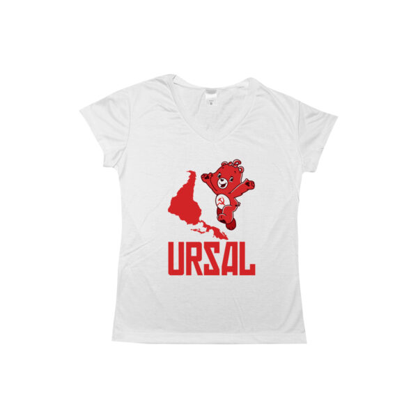 Camiseta URSAL com estampa satírica de meme político.