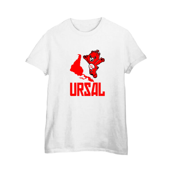 Camiseta de Algodão URSAL premium fio 30.1 com estampa satírica política.
