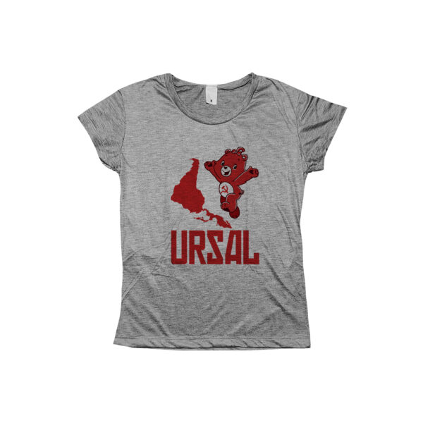 Camiseta URSAL com estampa satírica de meme político.