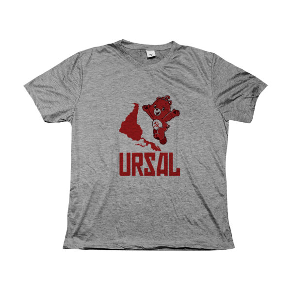 Camiseta URSAL com estampa satírica de meme político.