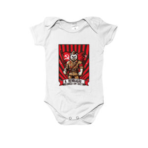 Body Infantil A Revolução Começa com Você – estampa comunista divertida.