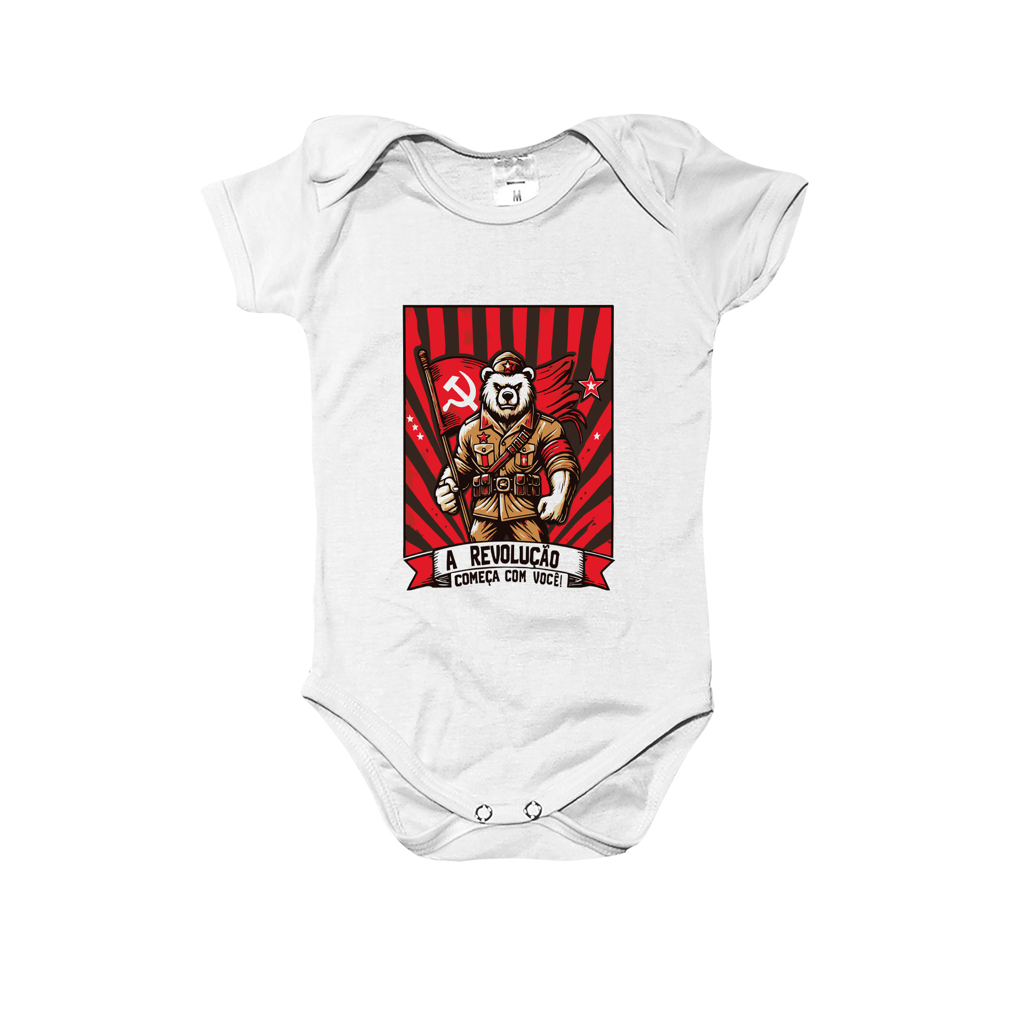 Body Infantil A Revolução Começa com Você – estampa comunista divertida.