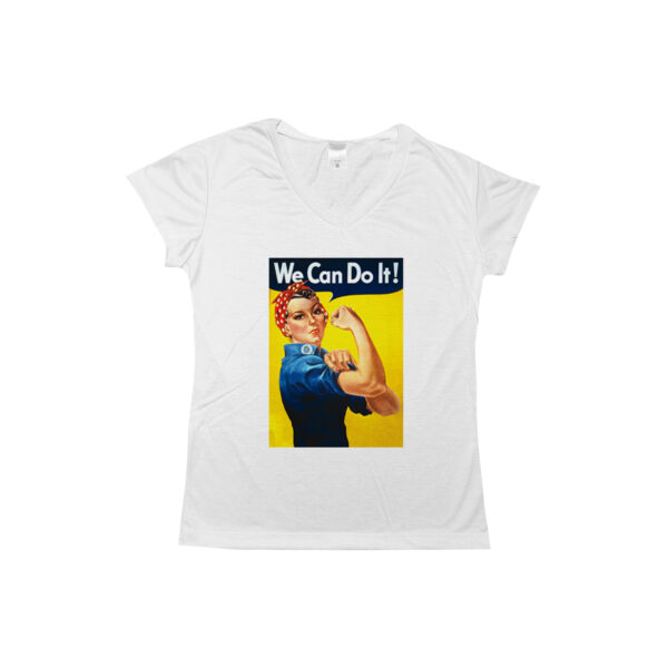 Camiseta We Can Do It com estampa feminista em poliéster.