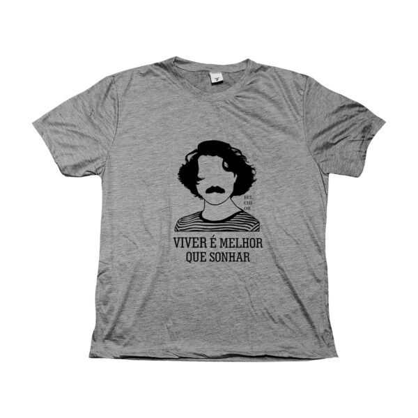 Camiseta Viver é Melhor que Sonhar com estampa inspirada em Belchior.