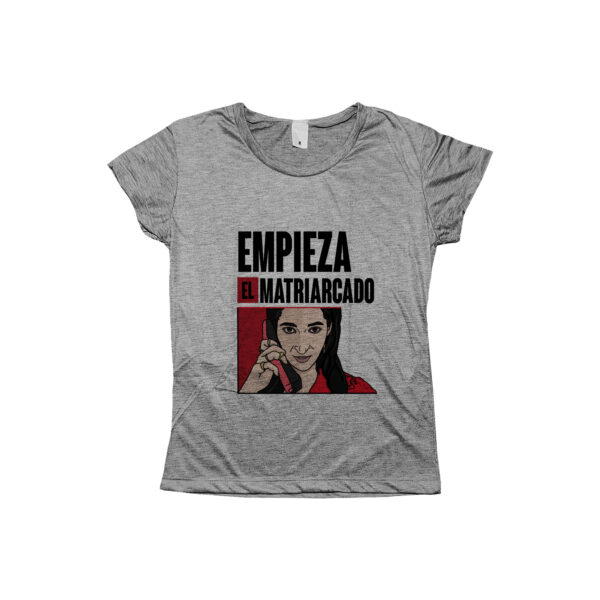 Camiseta Empieza el Matriarcado – estampa feminista em estilo pop Nairóbi, personagem de La Casa de Papel.