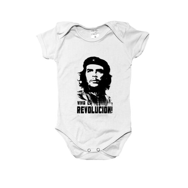 Body Che Guevara Viva la Revolución – estampa de Che Guevara e frase revolucionária.