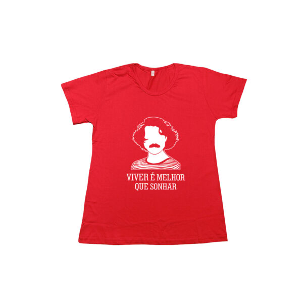 Camiseta Viver é Melhor que Sonhar com estampa inspirada em Belchior.