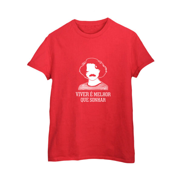 Camiseta Viver é Melhor que Sonhar com estampa inspirada em Belchior.