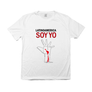 Camiseta Latinoamérica Soy Yo com arte simbólica da união e força da América Latina.