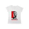 Camiseta Marighella com estampa em destaque e fundo vermelho representando resistência e luta.