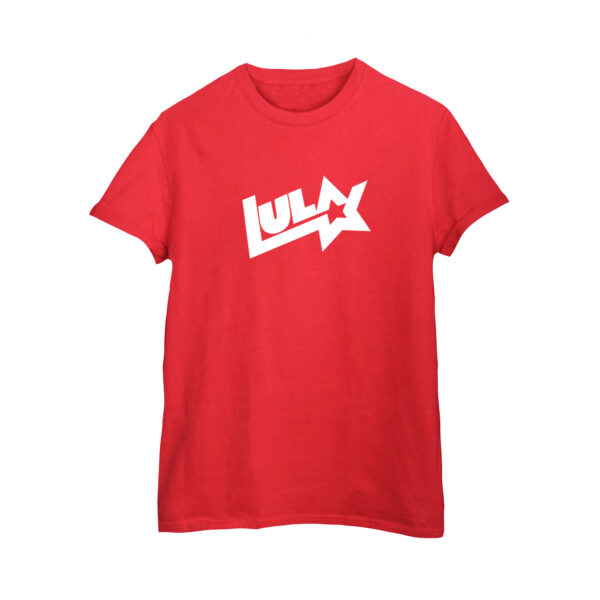 Camiseta Lula logo antigo em algodão premium com estampa do logotipo clássico e estrela.