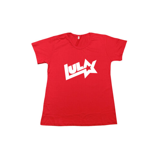 Camiseta Lula logo antigo em algodão premium com estampa do logotipo clássico e estrela.