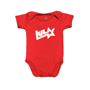 Body Infantil Lula logo antigo em algodão penteado com estampa do logotipo clássico e estrela.
