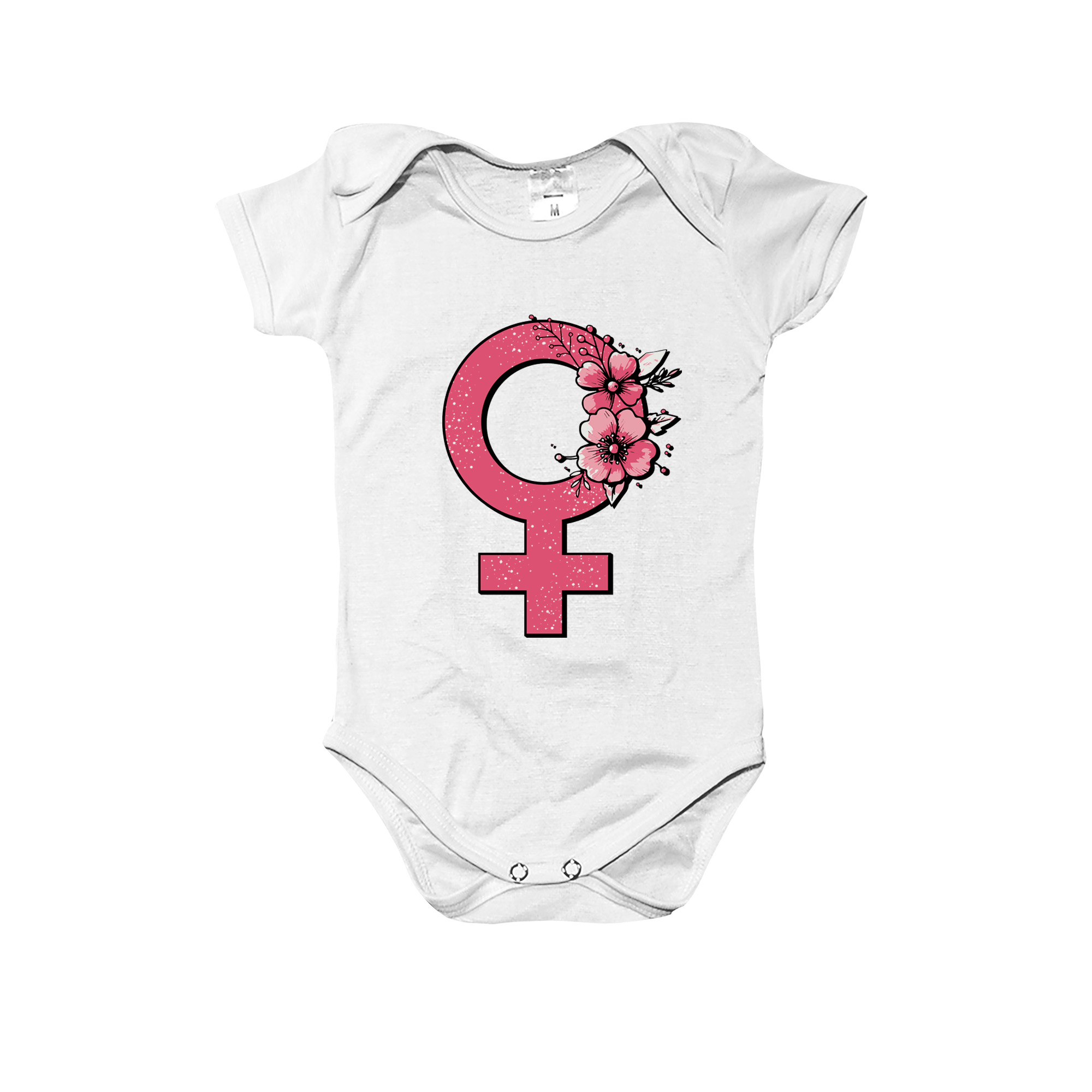 Body ou Camiseta Infantil Feminismo com Flores – símbolo feminino com flores, representando força e delicadeza.