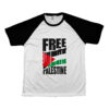 Camiseta Free Palestine – estampa com bandeira estilizada e mensagem de liberdade para o povo palestino.