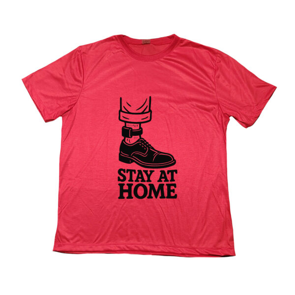 Camiseta Bolsonaro em prisão domiciliar “Stay at Home”.