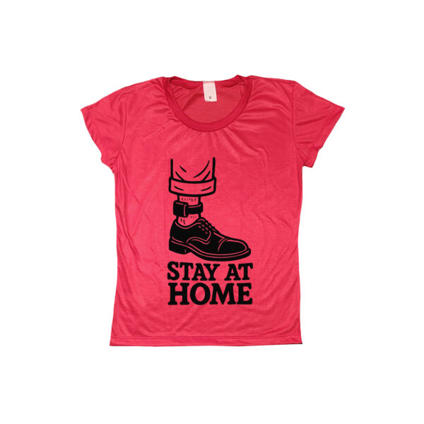 Camiseta Bolsonaro em prisão domiciliar “Stay at Home”.