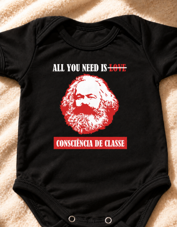 consciência de classe (3) Body Infantil Karl Marx Consciência de Classe All You Need Is Algodão