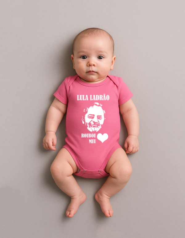 Body Infantil Presidente Lula Ladrão Roubou Meu Coração Algodão