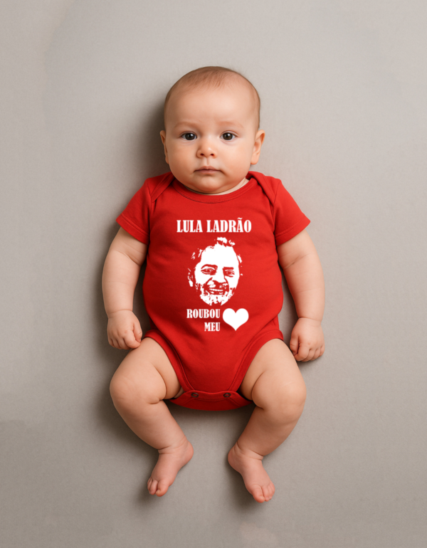 Body Infantil Presidente Lula Ladrão Roubou Meu Coração Algodão