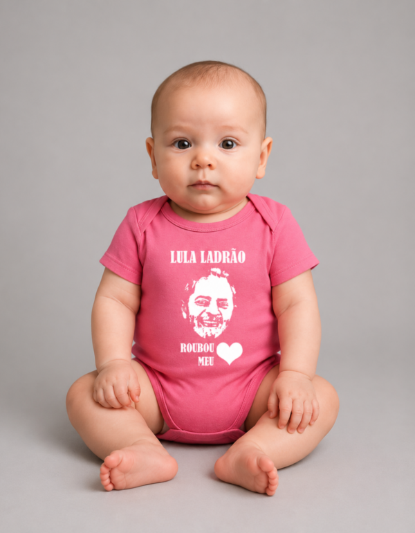 Body Infantil Presidente Lula Ladrão Roubou Meu Coração Algodão