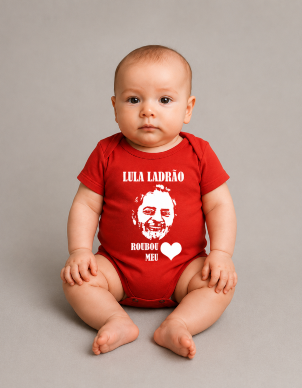 Body Infantil Presidente Lula Ladrão Roubou Meu Coração Algodão