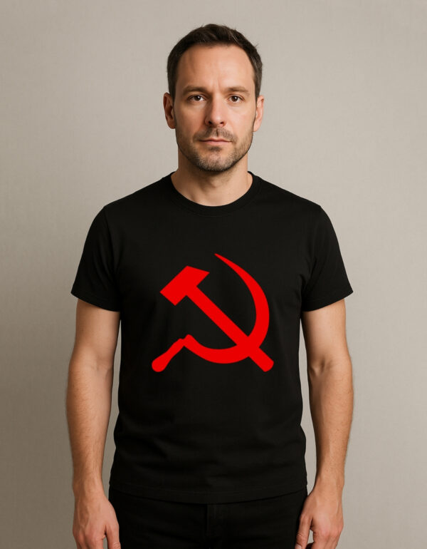 Camiseta Símbolo Comunista Foice e Martelo Esquerda Comunismo Algodão