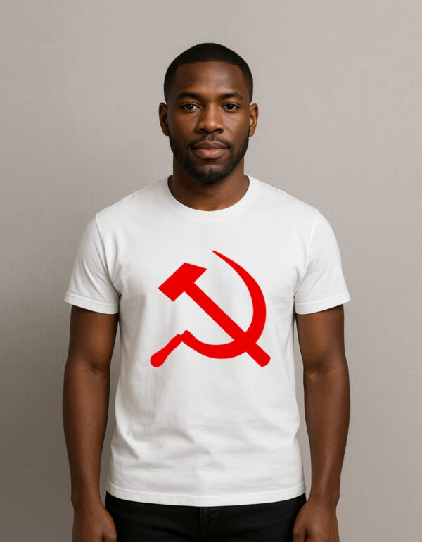 Camiseta Símbolo Comunista Foice e Martelo Esquerda Comunismo Algodão