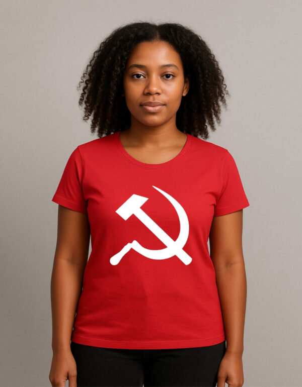 Camiseta Símbolo Comunista Foice e Martelo Esquerda Comunismo Algodão