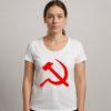 Camiseta Símbolo Comunista Foice e Martelo Esquerda Comunismo Algodão