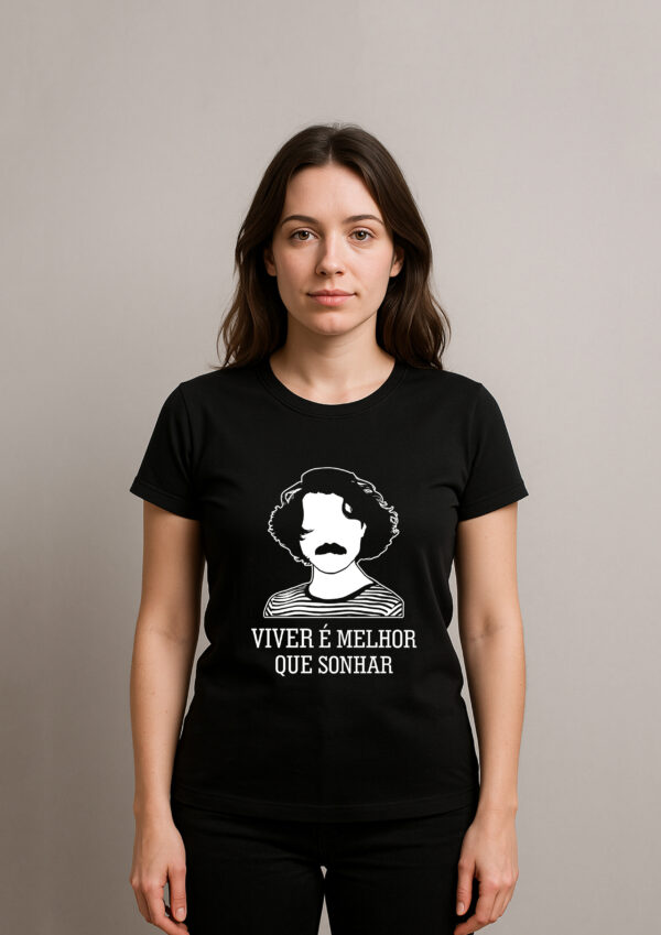 Camiseta Viver é Melhor que Sonhar Música Brasileira Algodão